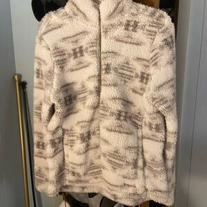 Avalanche Fleece Pullover in Cream and Gray